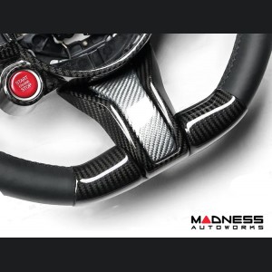 Alfa Romeo Stelvio Steering Wheel Trim - Carbon Fiber - Lower Decal Trim - QV Model - 2020+ models - White Candy